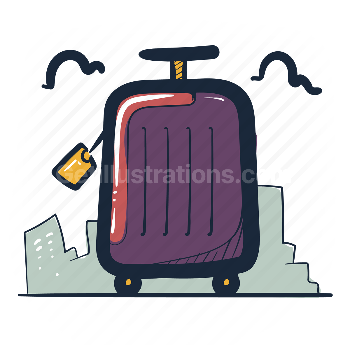 luggage, baggage, suitcase, briefcase, travelling, city, tag